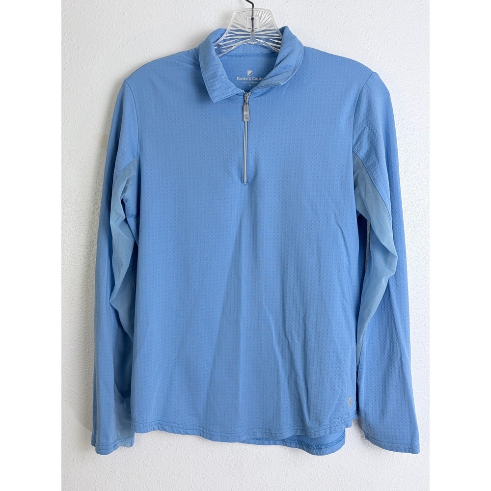 Bette & Court Blue Quarter Zip Golf Pullover Mesh Panel Athletic Top Womens M